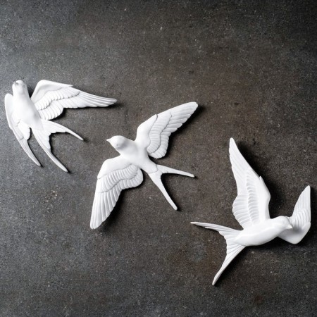 Suspended decor "swallows" a set of 3pcs, white, 20x21x5cm