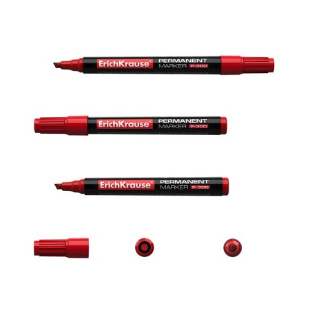 Permanent marker 0.5-4.6 mm, Erichkrause P-300, mowing tip, red-1