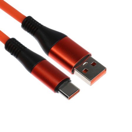 Type -C cable - USB, 5 A, TPE braid, thickened, 1 meter, orange
