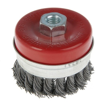 Metal brush for Ushm scrap, twisted wire, Heavy dute "Cup", M14, 75 mm