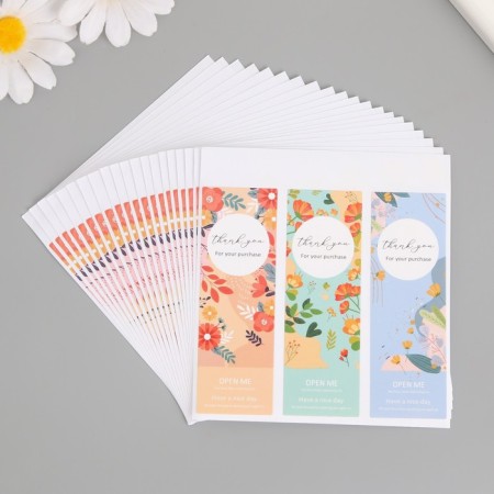 Sticker Paper Gratitude "Summer Paints" set 60 pcs 10x10 cm