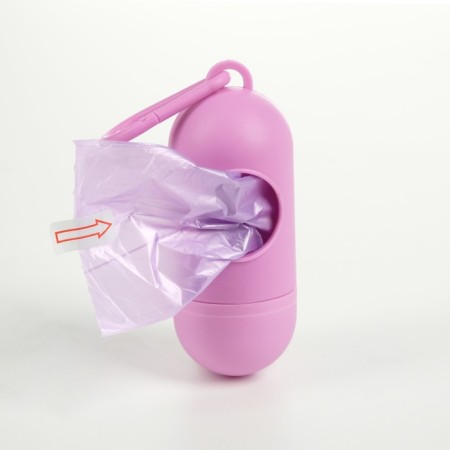 Container with packets for cleaning for dogs (roll 15 packets 29x21 cm), purple-2
