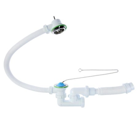 AKVater bath siphon, 1 1/2 "x40 mm, adjustable, with corrugation 40x40/50 mm