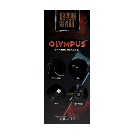 Qumo Olympus headphones, game, microphone, USB, 2.2m, backlight, black-9