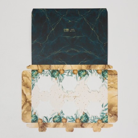 Box for Capcake "Marble", 23 x 16 x 11.5 cm, New Year-6