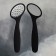 Feet trips, laser, bilateral, with a file, rubberized pen, 22 cm, black color