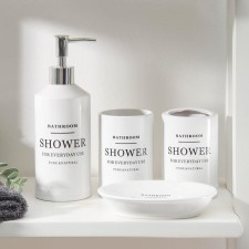 A set of accessories for the bathroom 