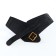 Women's belt, width 10 cm, black color
