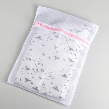 A bag for washing linen shade 30 × 40 cm, small mesh, color mix