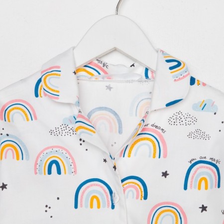 Pajama nursery (shirt, trousers) KAFTAN "Rainbow" p. 122-128, white-10