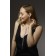 Set 2 objects: earrings, pendant "elegance" rhombus, white color in silver, 34 cm