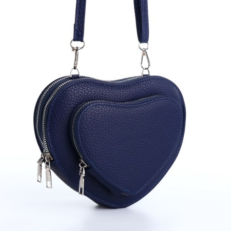 Bag Women's Cross-Bodi with a zipper, blue color-3