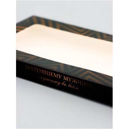 Gift box for chocolate tiles, with a window, "best man", 17.1 x 8 x 1.4 cm-1