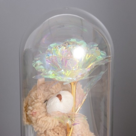 Nightlight "Bear with Flower" LED white 3HAAA 10.5x10.5x22cm-2
