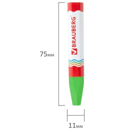 Loads wax 12 colors Brauberg Academy, thickened, hexagonal, oil -based-5