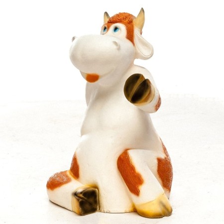 Garden figure "Cow sits" red, 40x53x60cm-1