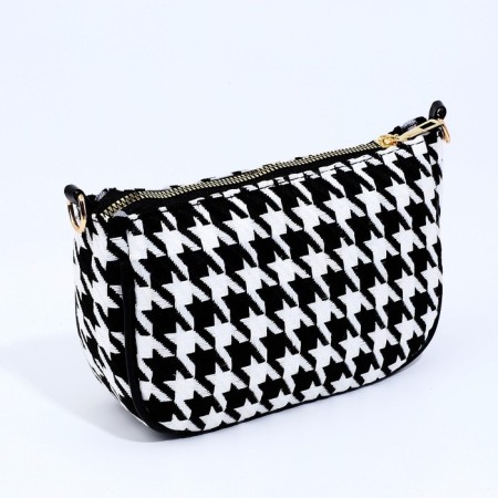 Bag Women's Cross-Bodi with a zipper, black/white color-2