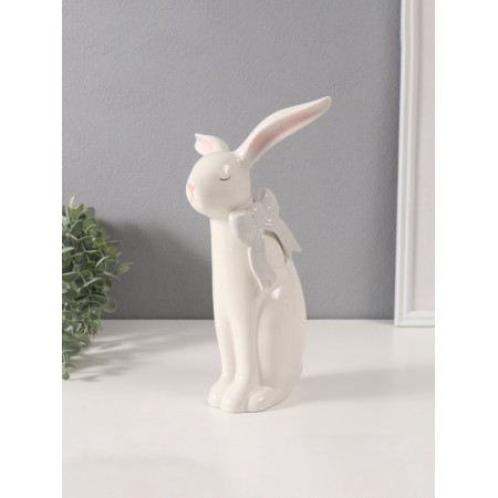 Souvenir Ceramics "White Bunny with a large bow" 10.5x19.5x29.5 cm
