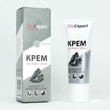 Shoexpert shoe cream, colorless, tube tube, 75 ml