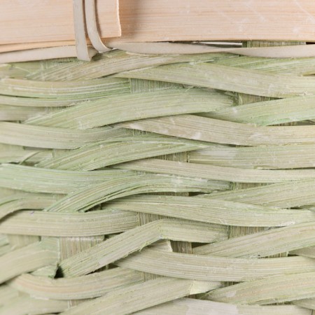 Wicker basket, d17x10.5xh33cm, green, bamboo-3