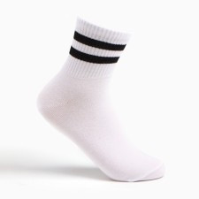 Women's socks, white/black strip, size 36-39