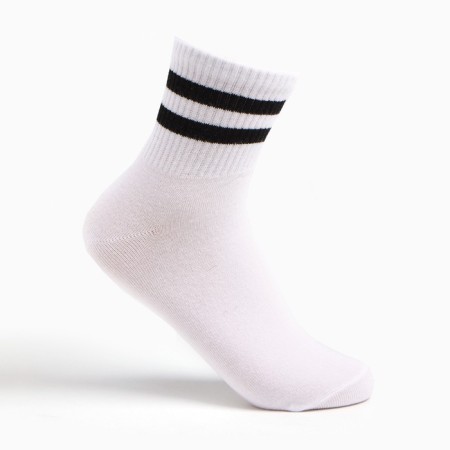 Women's socks, white/black strip, size 36-39
