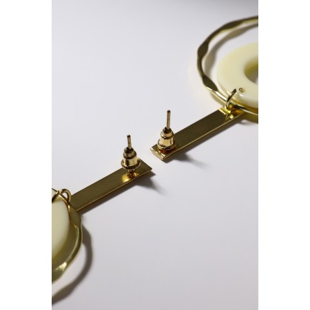 Earrings Assorted "deja vu", white color in gold-4