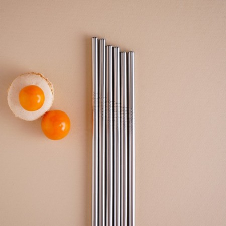 Набор металлических трубочек Straws, 6 шт, 21 см, сталь 304-4