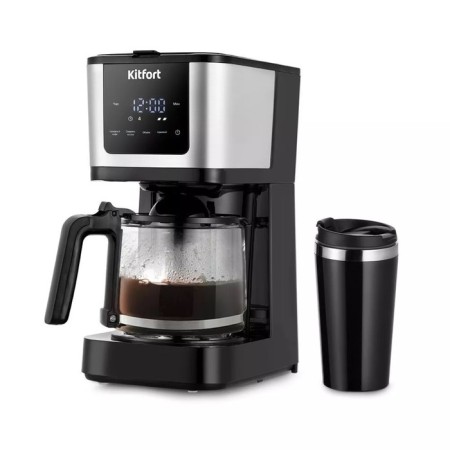 Coffee machine KitFort KT-7217, capsule, 900 watts, 1.25 l, black-silver
