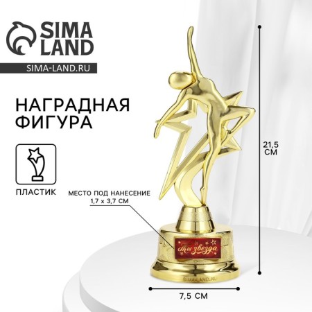 Award figure "You are a star", gold, plastic, 21.5 x 7.5 cm
