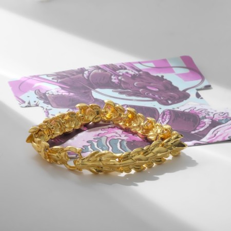 Bracelet Metal "Japan" a vacationing dragon, color gold, 20 cm-1