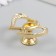 Handle for the casket Metal "Two hearts" Rhinets, gold 3.8x5.4x2.4 cm