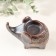 Ceramics candlestick for 1 candle "Elephant. Ethnic patterns" brown 7x11.5x10.5 cm
