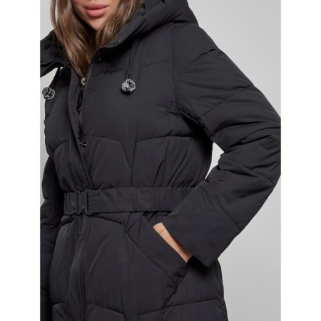Coat insulated winter female, size 42, black color-10