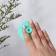 Washing brush "Circle", on suction cup, d = 5.5 cm, turquoise color