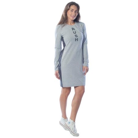 Dress with stripes, size 50, color gray-melange-1