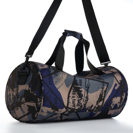 Sports bag, textura, average size, gray/blue color-3