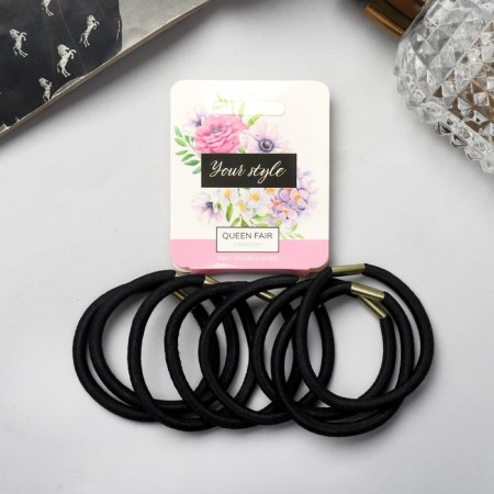 Hair gum "Classic" (set 12 pcs) 4.5 cm, black