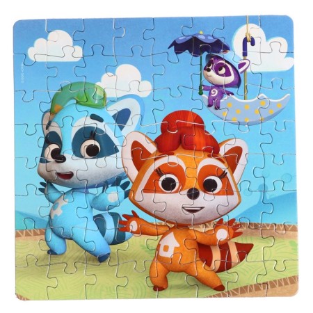 Puzzle "Raccoon. We have fun ", 64 elements-3