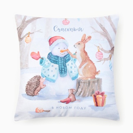 Case on the pillow of Ethel "Happiness in the New Year" 40x40 cm, 100% p/e, velor-1