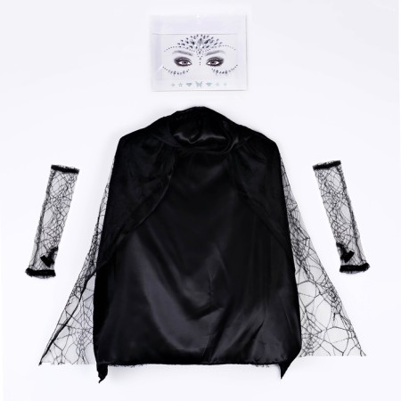 Carnival set "Madame Spider", cloak, gloves, rhinestones-4
