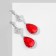 Earrings with rhinestones "Eden" breeze, red-white color in silver
