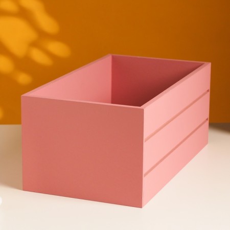 Wooden Kashpo 25x14x11 cm pink coral-1