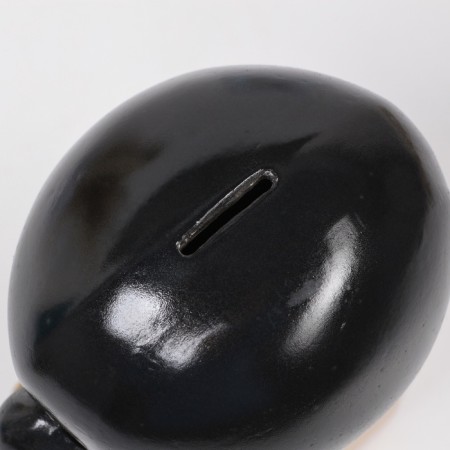 Piggy bank "Boxing glove" black with gold, 12x14x24.5cm-4