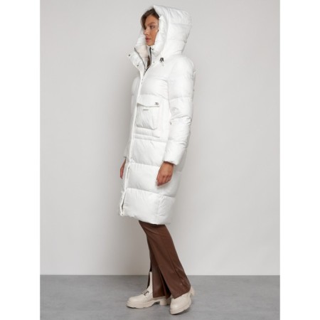 Coat insulated winter female, size 48, white color-5