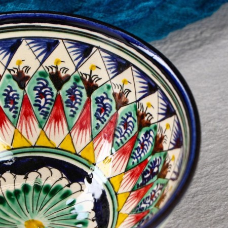 Rishtan ceramics "flowers" 15 cm, small, blue-6