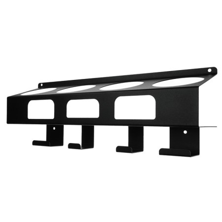 Holder for construction chemistry in banks, wall, with hooks, black-2