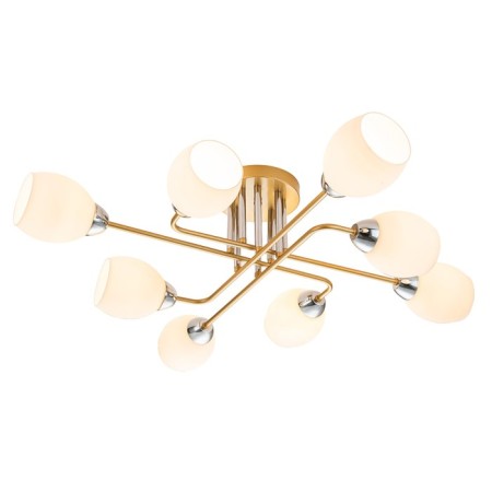 Lamp on the ESCADA rod, 1132/8p Gold. 8x60W, e27, 800x800x200 mm, color gold/silver