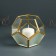 Glass candlestick, Metal "faceted ball" transparent 16x16x14 cm
