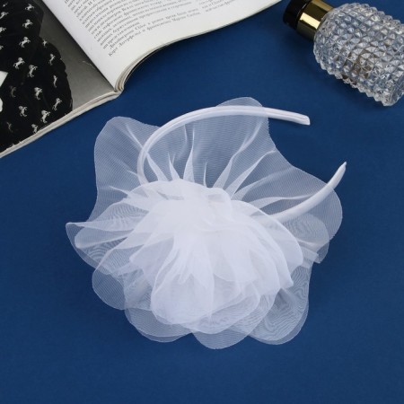 Hair cap "Schoolgirl" Galant Classic, D-16 cm, 1 cm, white